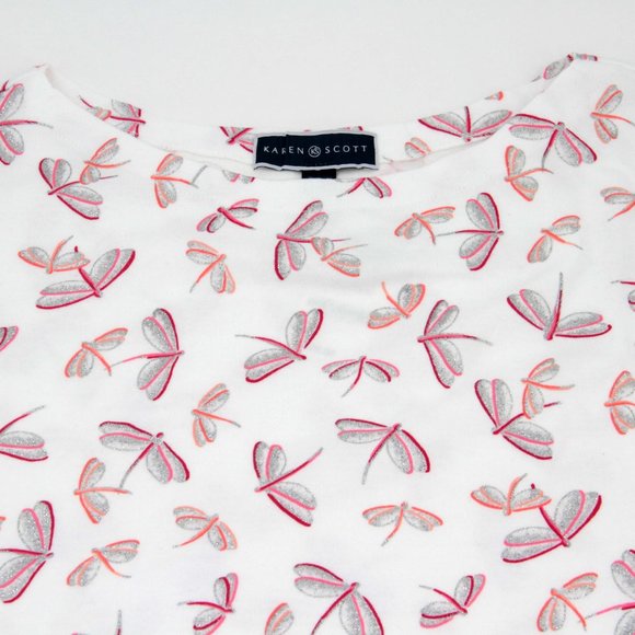 Women's Embellished Dragonfly Boat-Neck Elbow-Slee - Picture 7 of 8